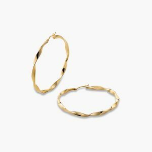 18ct yellow gold twist hoop earrings