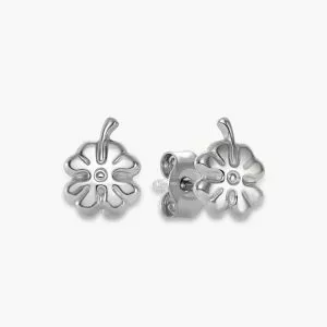 18ct white gold four-leaf clover stud earrings