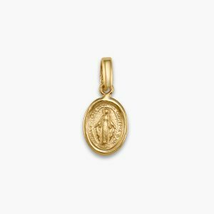 18ct yellow gold Extra Small "Miraculous" oval medal pendant