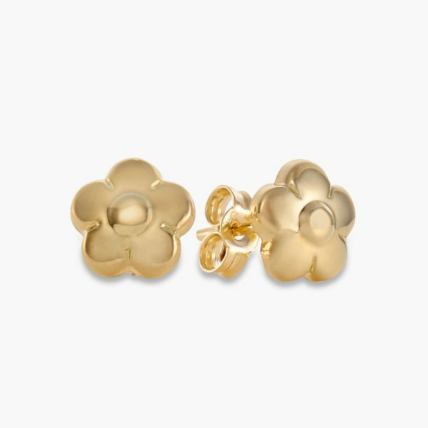 18ct yellow gold flower stud earrings