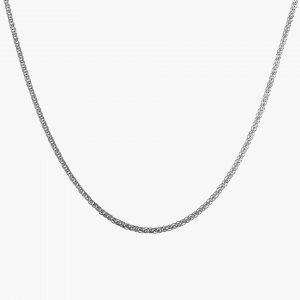 18ct white gold 40cm fine wheat chain