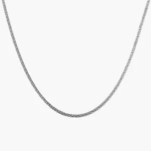 18ct white gold 40cm fine wheat chain