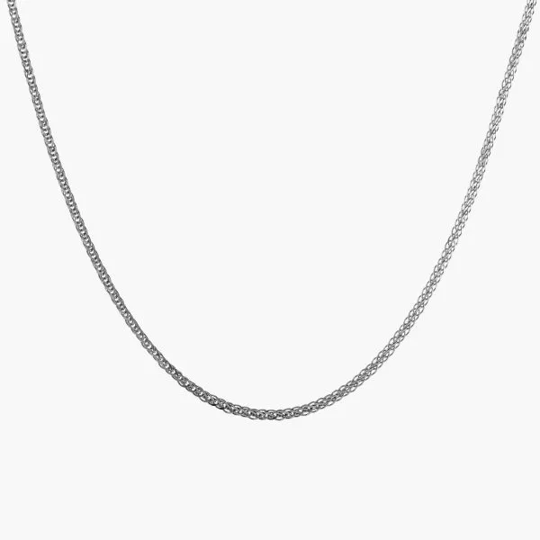 18ct white gold 40cm fine wheat chain