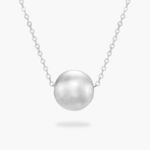 18ct white gold 10mm ball slider necklace