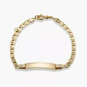 18ct yellow gold ID mariner link bracelet