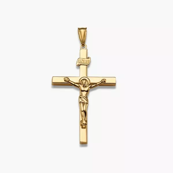 18ct yellow gold crucifix pendant