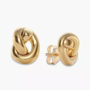 18ct yellow gold knot stud earrings