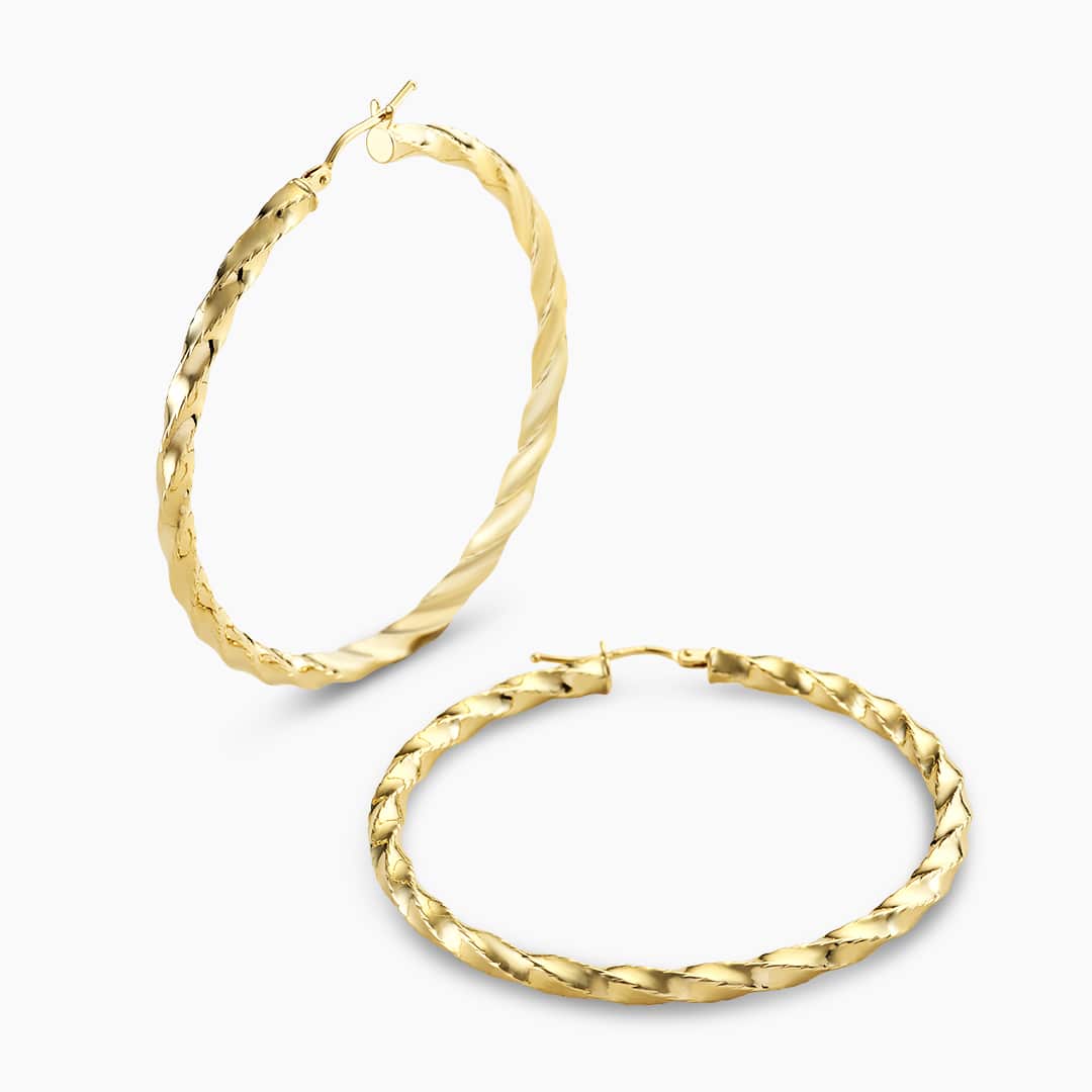 Classic Hoops, Twisted Rope Hoop Earrings In Gold | lupon.gov.ph