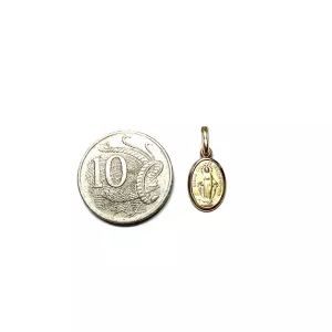 18ct yellow gold "Miraculous" oval medal pendant