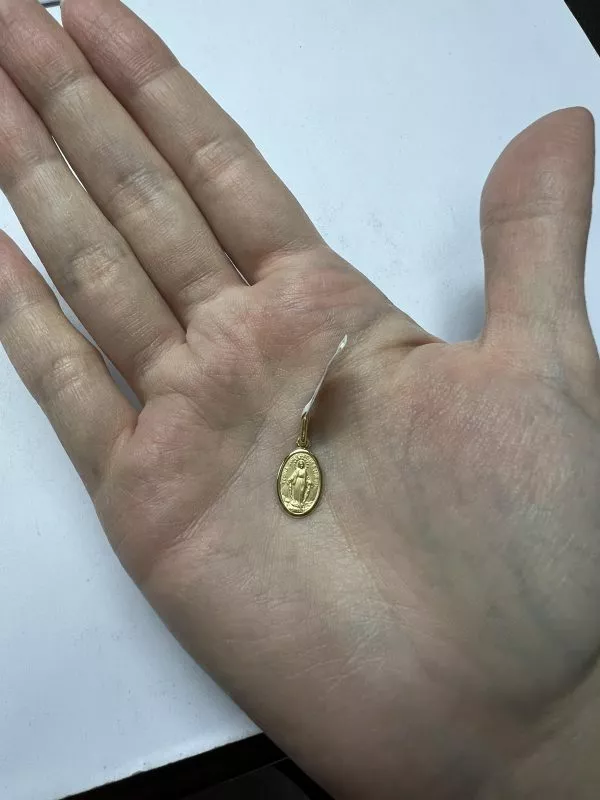 18ct yellow gold "Miraculous" oval medal pendant - Image 2