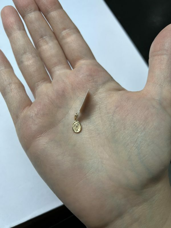 18ct yellow gold Extra Small "Miraculous" oval medal pendant - Image 3