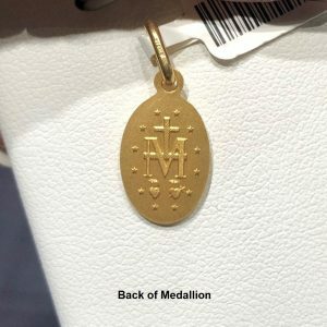 18ct yellow gold "Miraculous" oval medal pendant