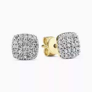 18ct yellow gold cluster diamond stud earrings