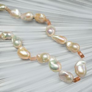 Multi freshwater baroque coloured pearls strand
