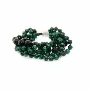 Green tiger eye and onyx beads bracelet