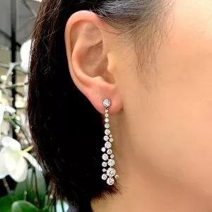 Platinum diamond drop earrings