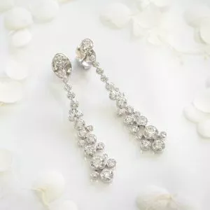 Platinum diamond drop earrings