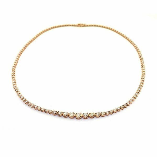 18ct rose gold diamond tennis necklace