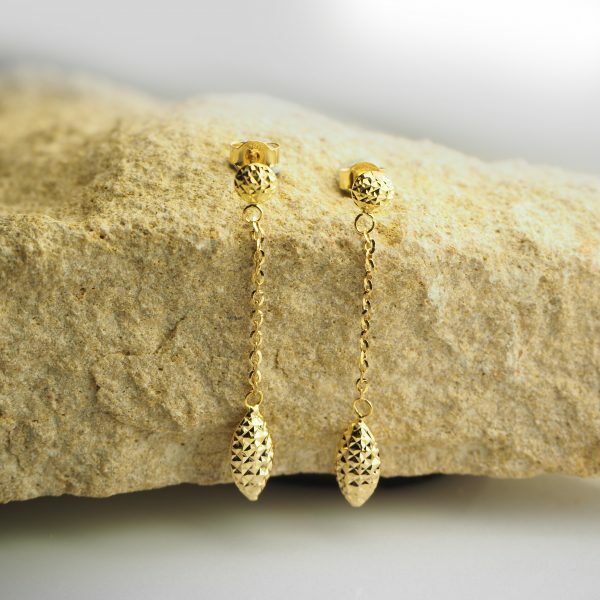 18ct yellow gold drop earrings