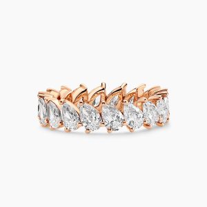 18ct rose gold pear shaped diamond ring