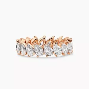 18ct rose gold pear shaped diamond ring