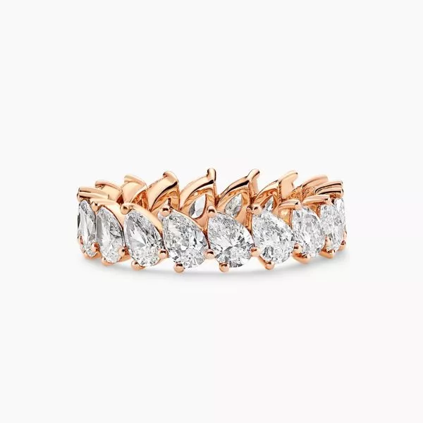 18ct rose gold pear shaped diamond ring