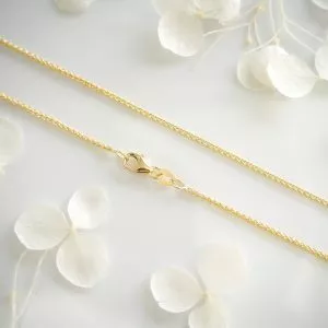 18ct yellow gold 45cm fine wheat chain with lobster clasp