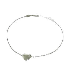 18ct white gold diamond heart bracelet