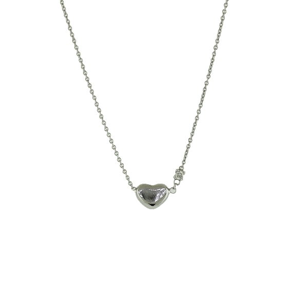 18ct white gold heart diamond necklace