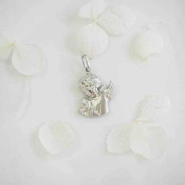 18ct White Gold Angel Charm