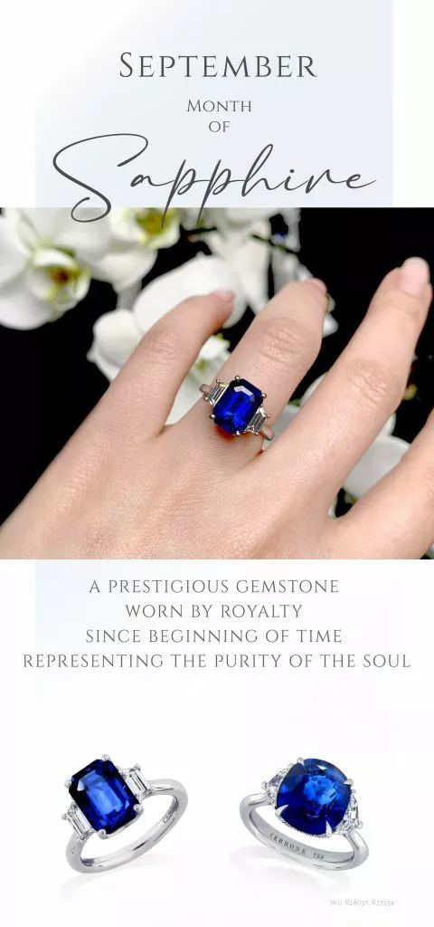Month of Sapphires September birthstone Cerrone Jewellers