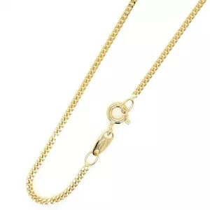 18ct yellow gold 50cm fine flat curb link chain