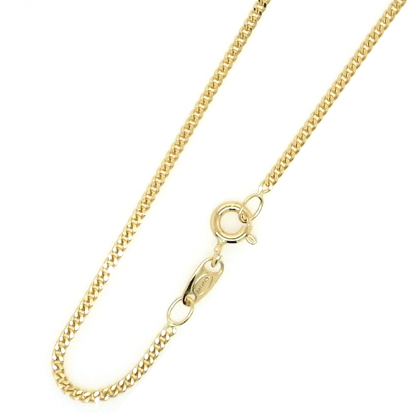 18ct yellow gold 50cm fine flat curb link chain