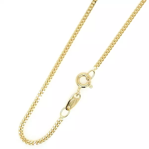 18ct yellow gold 50cm fine flat curb link chain