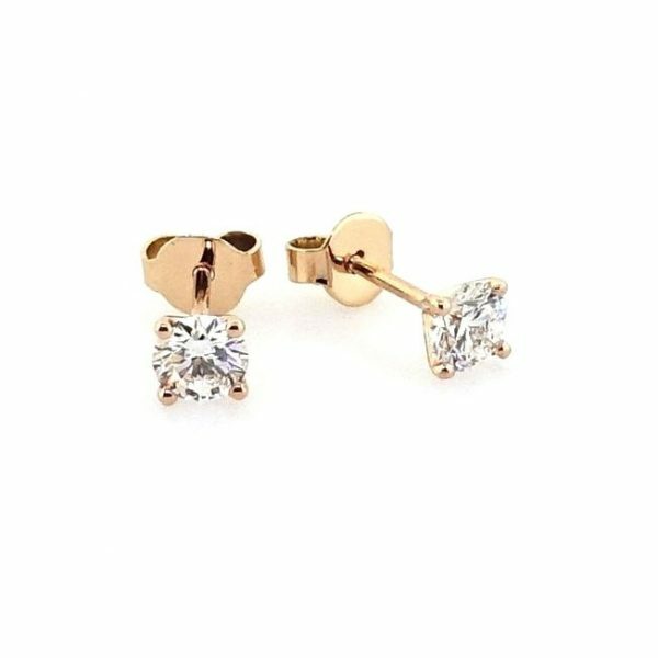 18ct rose gold 2=0.89ct diamond stud earrings