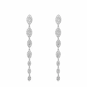 18ct white gold diamond drop earrings