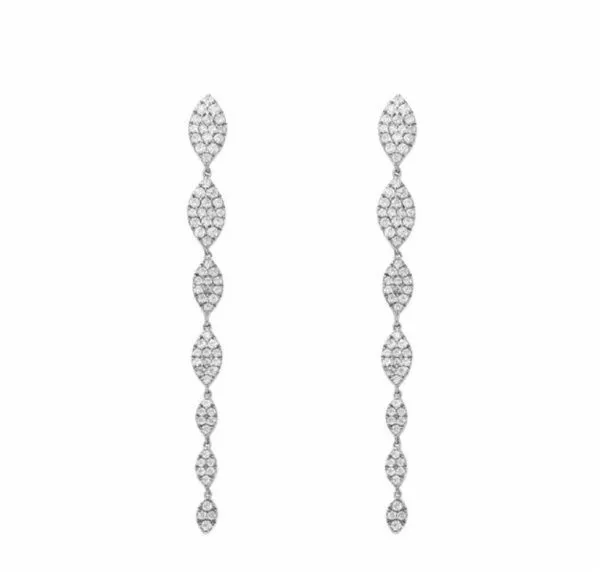 18ct white gold diamond drop earrings