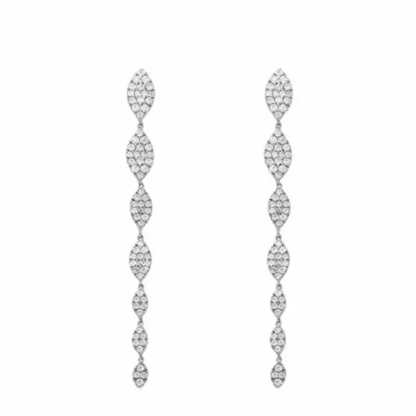 18ct white gold diamond drop earrings