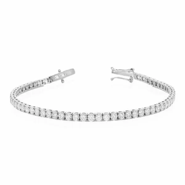 18ct white gold 51=7.60ct diamond tennis bracelet