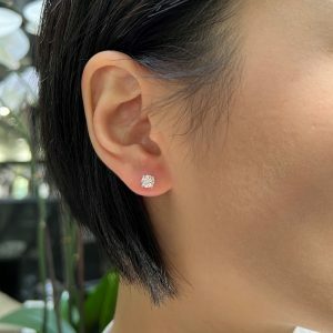 18ct rose gold 2=0.62ct diamond stud earrings