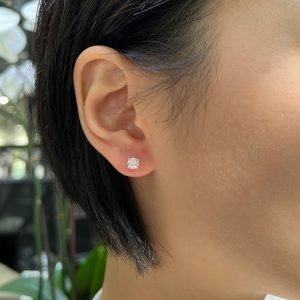 18ct rose gold 2=0.74ct diamond stud earrings