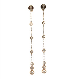 18ct rose gold diamond drop earrings