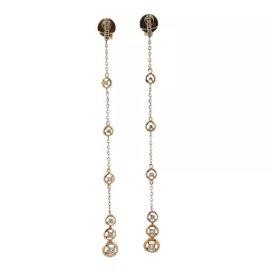 18ct rose gold diamond drop earrings