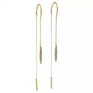 18ct yellow gold diamond drop earrings