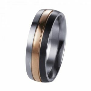 Stainless Steel Ion plating Gun metal and rose gold gents ring