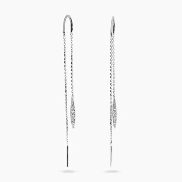18ct white gold diamond drop earrings