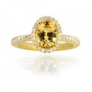18ct yellow gold 1.92ct oval yellow Imperial topaz and diamond ring
