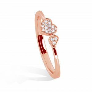 18ct rose gold diamond pave set heart ring