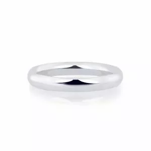 18ct white gold 3mm contour wedder