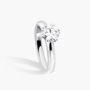 18ct white gold 0.90ct F SI1 round diamond solitaire ring